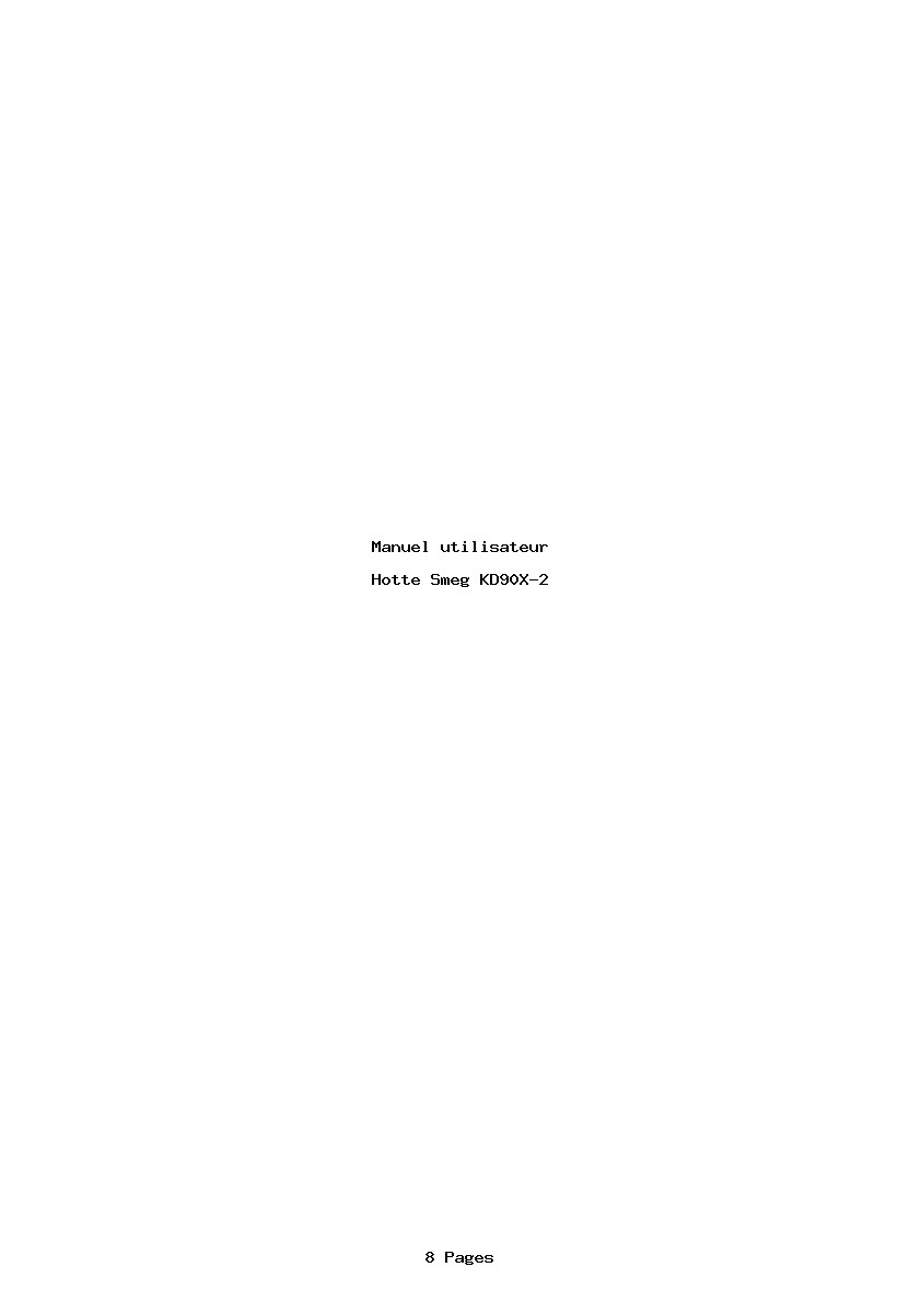 Page 1 de la notice Manuel utilisateur Smeg KD90X-2