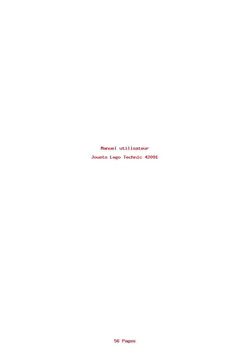 Page 1 de la notice Manuel utilisateur Lego Technic 42091