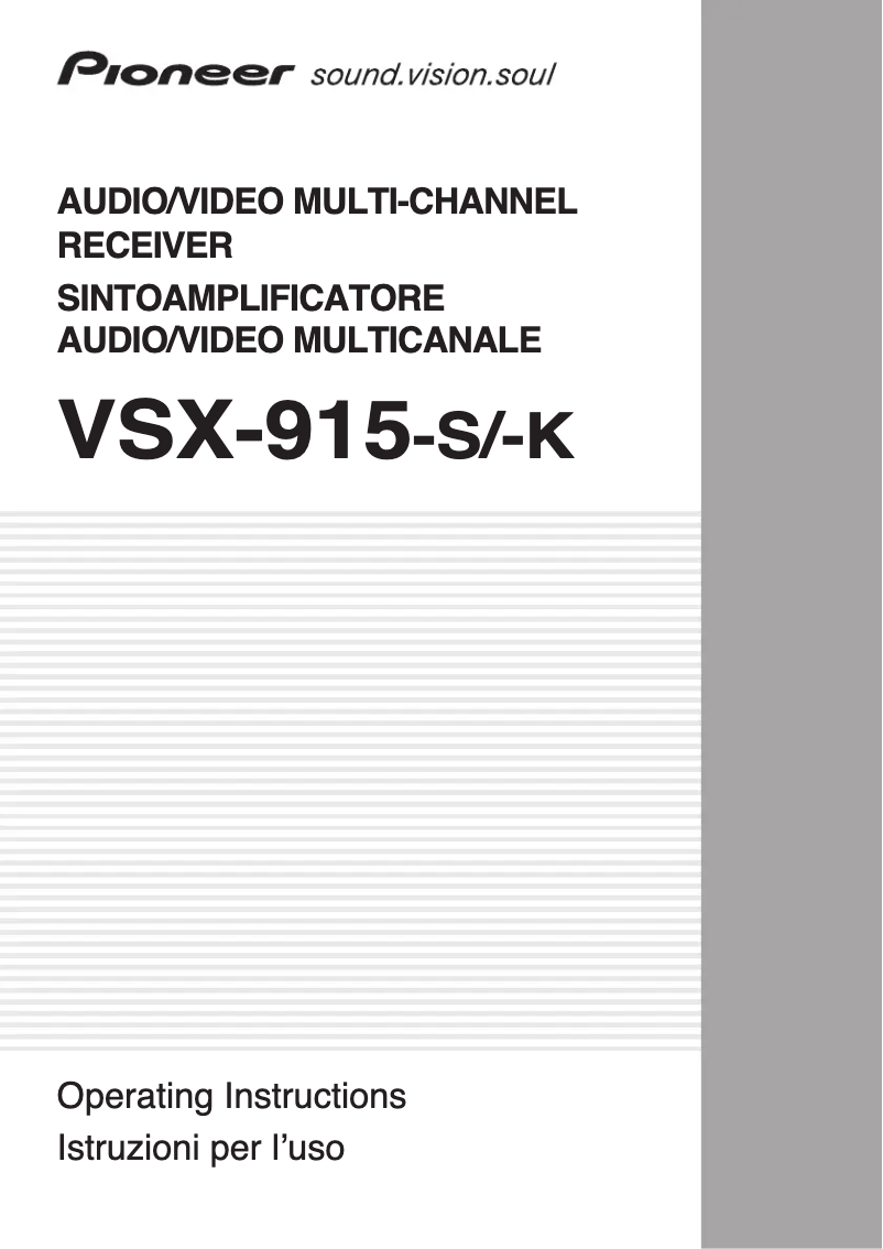 Página 1 del manual Manual de usuario Pioneer VSX-915-K