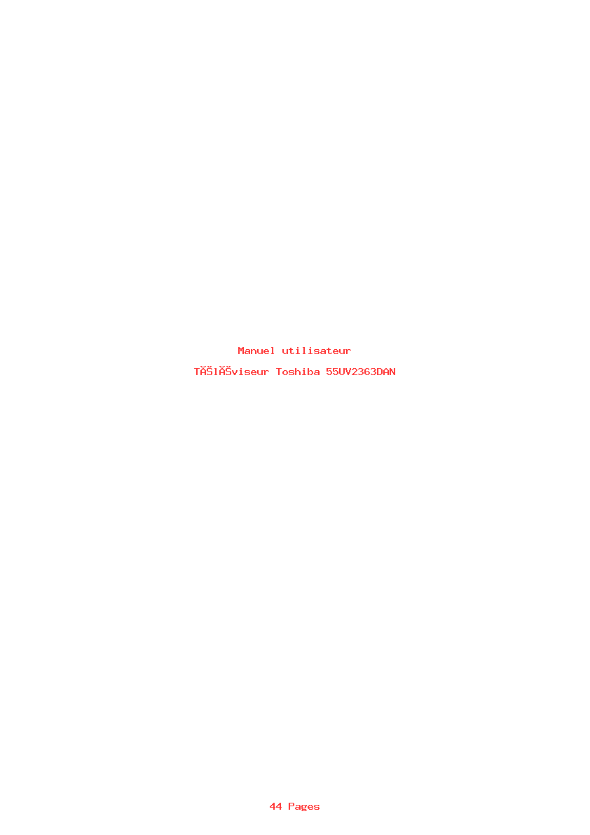 Page 1 de la notice Manuel utilisateur Toshiba 55UV2363DAN