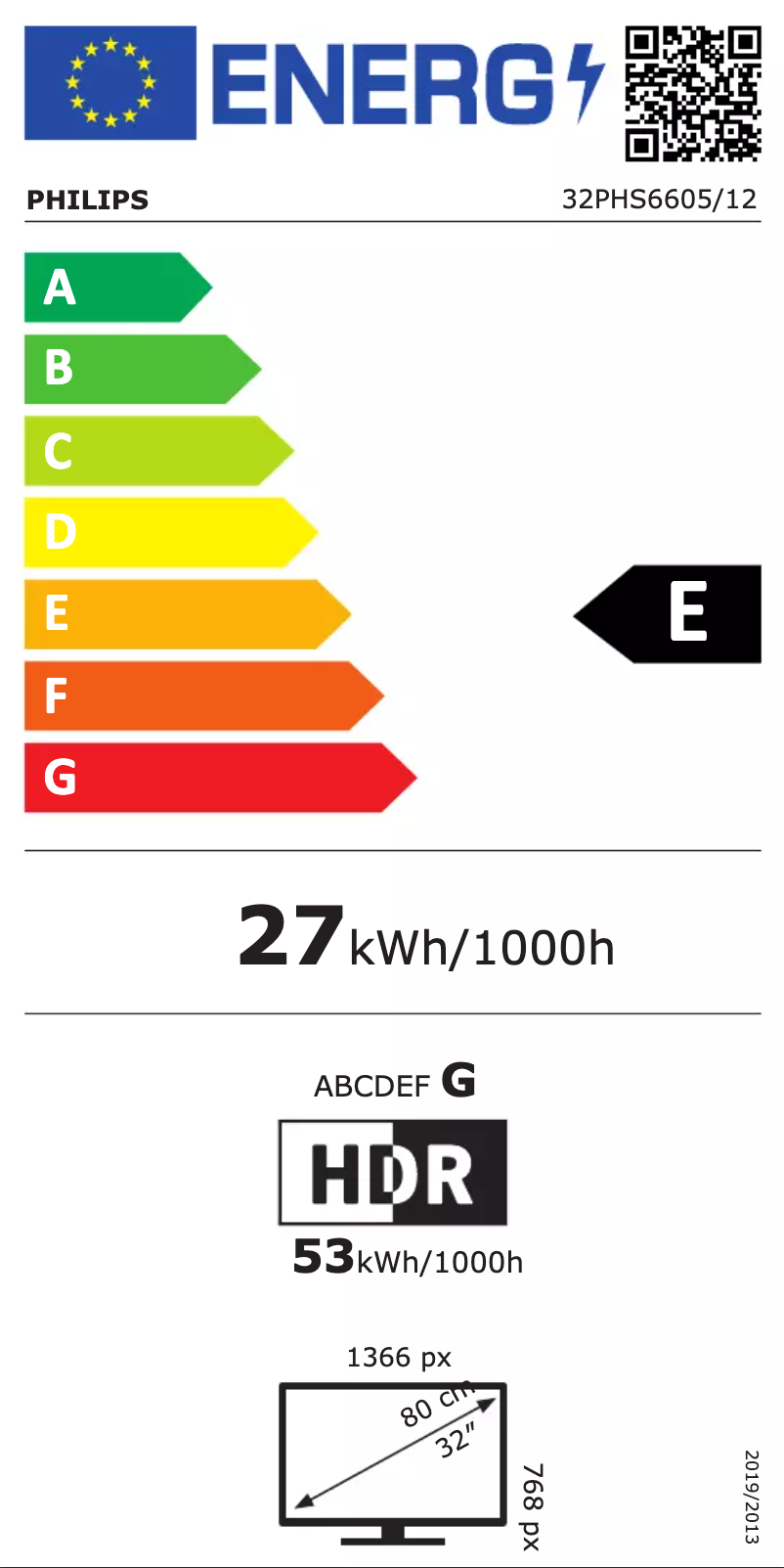 Page n°1 - Label énergétique Philips 32PHS6605