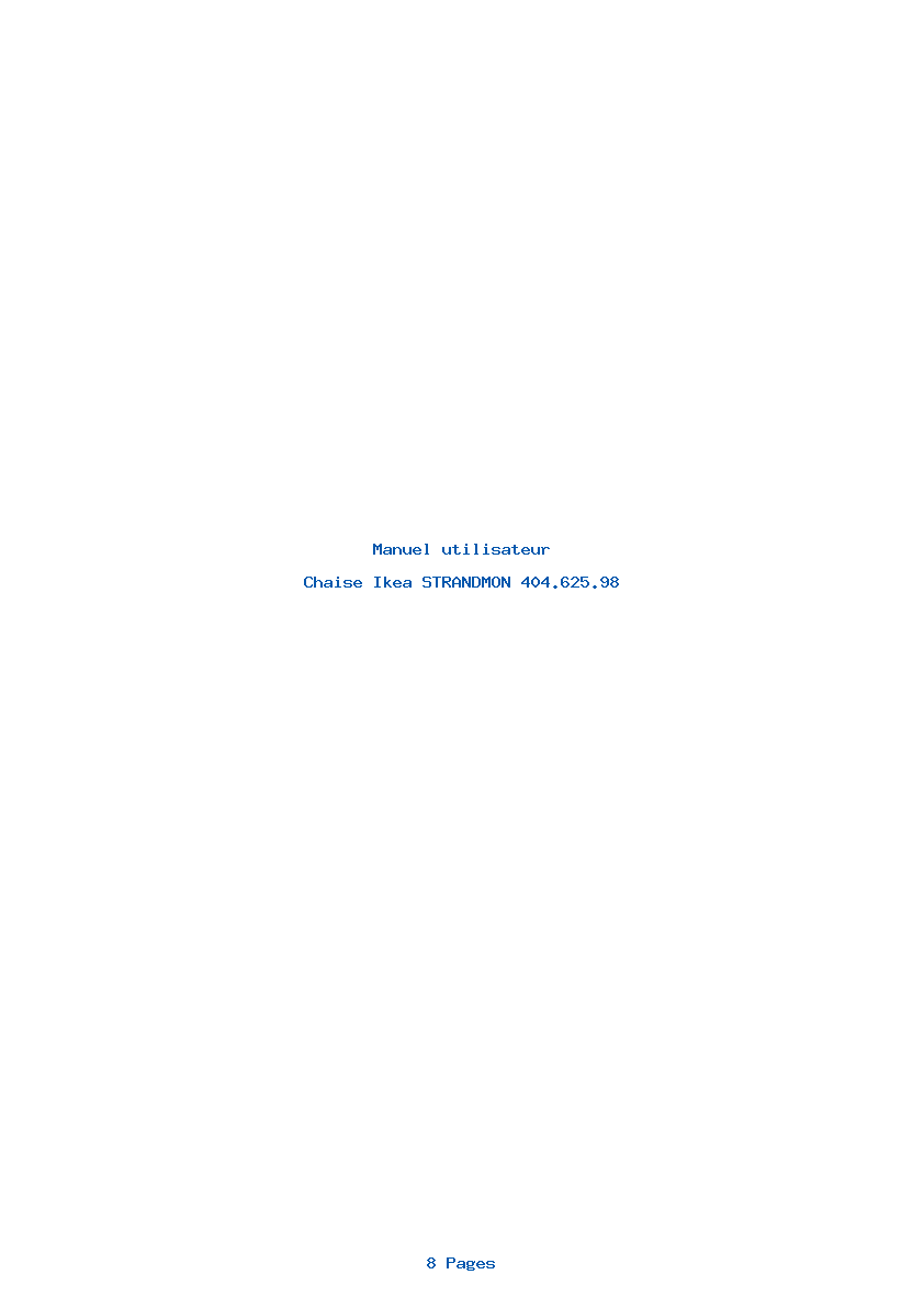 Page 1 de la notice Manuel utilisateur Ikea STRANDMON 404.625.98