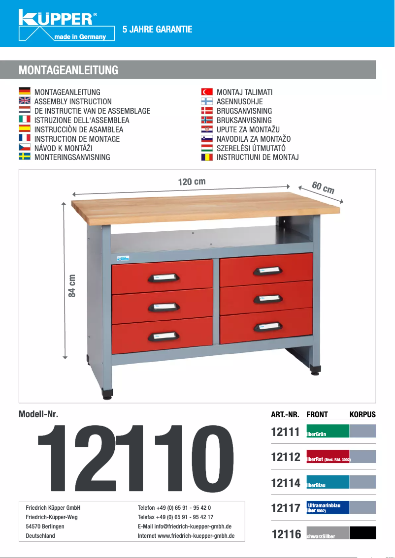 Page 1 de la notice Manuel utilisateur Küpper 12112