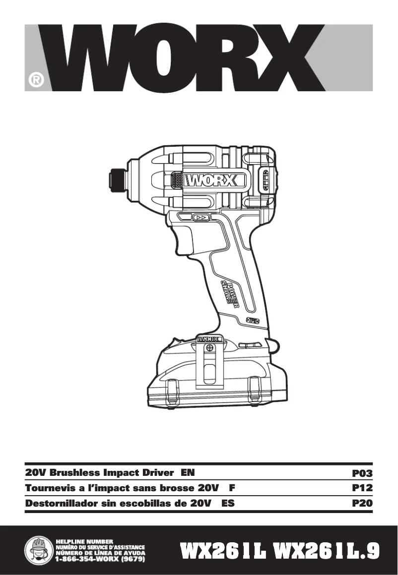 Page 1 de la notice Manuel utilisateur Worx WX261L