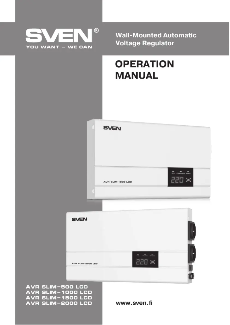 Page 1 de la notice Manuel utilisateur Sven AVR SLIM-1000 LCD