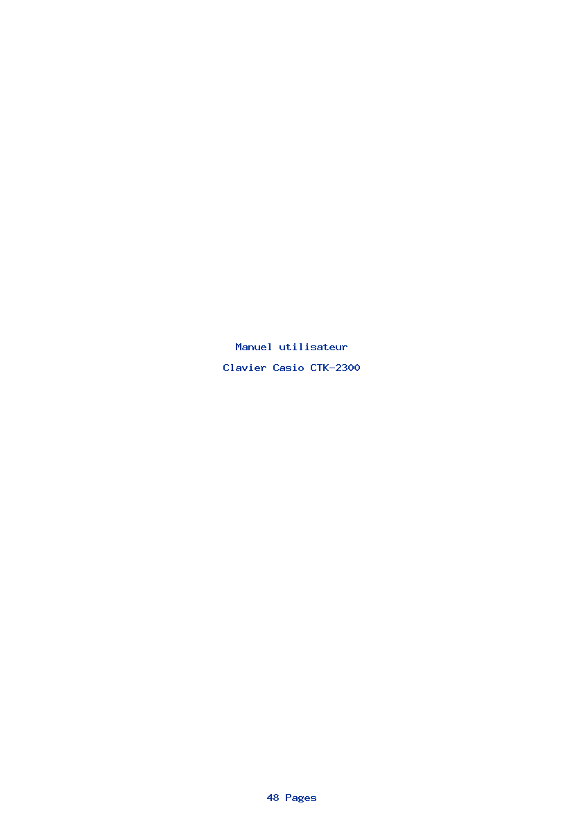Image de la première page du manuel de l'appareil CTK-2300