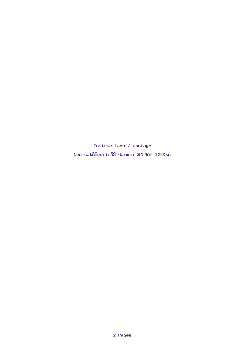 Page 1 de la notice Instructions / montage Garmin GPSMAP 1020xs