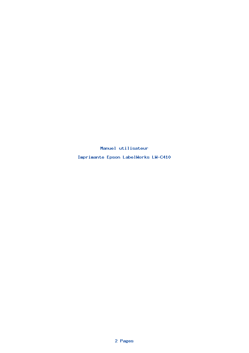 Page 1 de la notice Manuel utilisateur Epson LabelWorks LW-C410