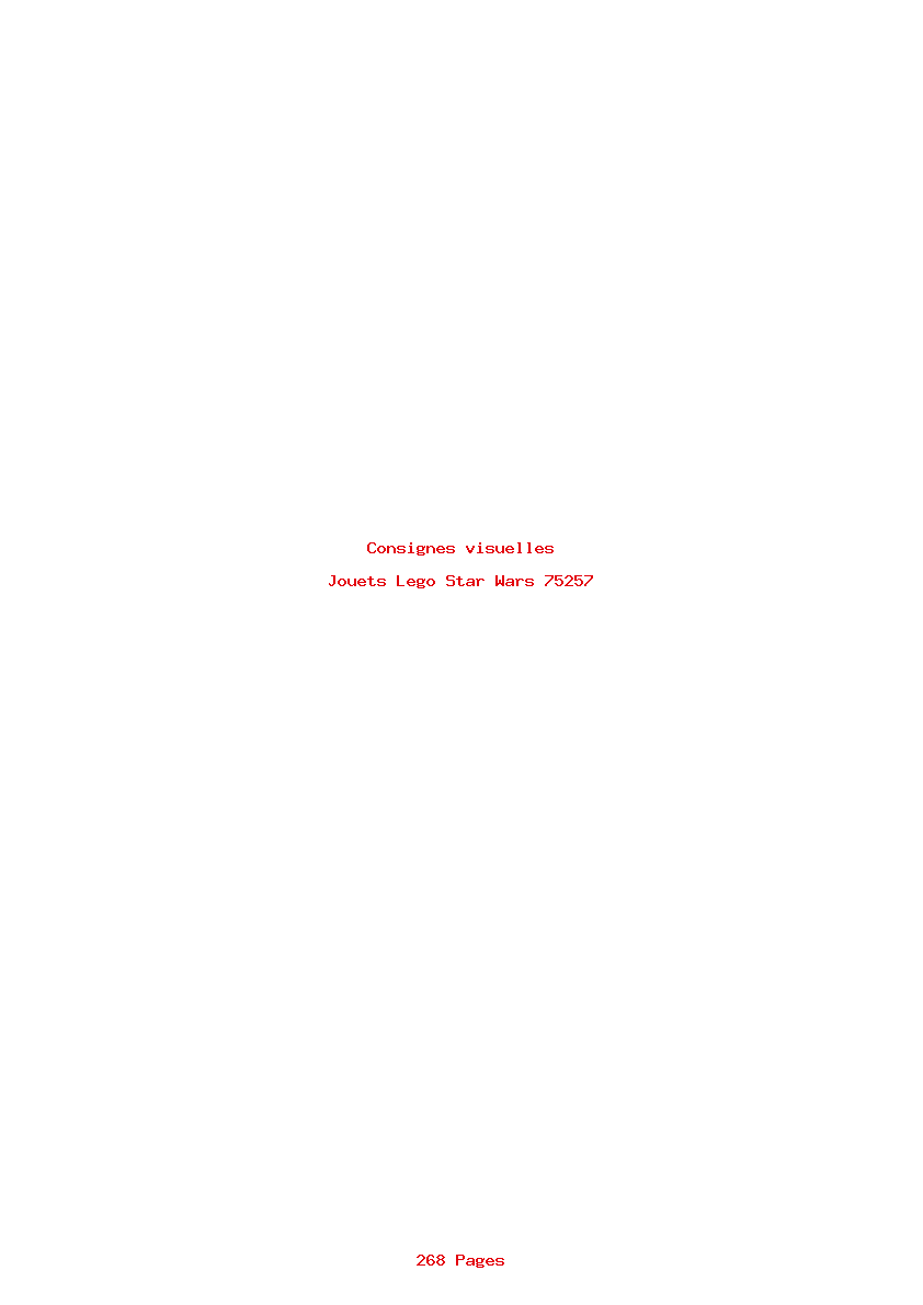 Page 1 de la notice Consignes visuelles Lego Star Wars 75257