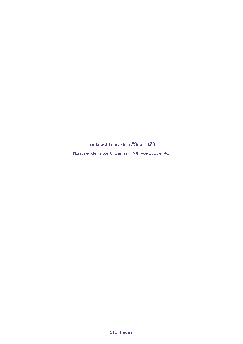 Image de la première page du manuel de l'appareil Vívoactive 4S