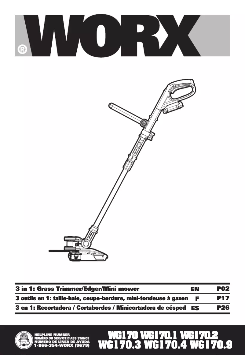 Page 1 de la notice Manuel utilisateur Worx WG930.2