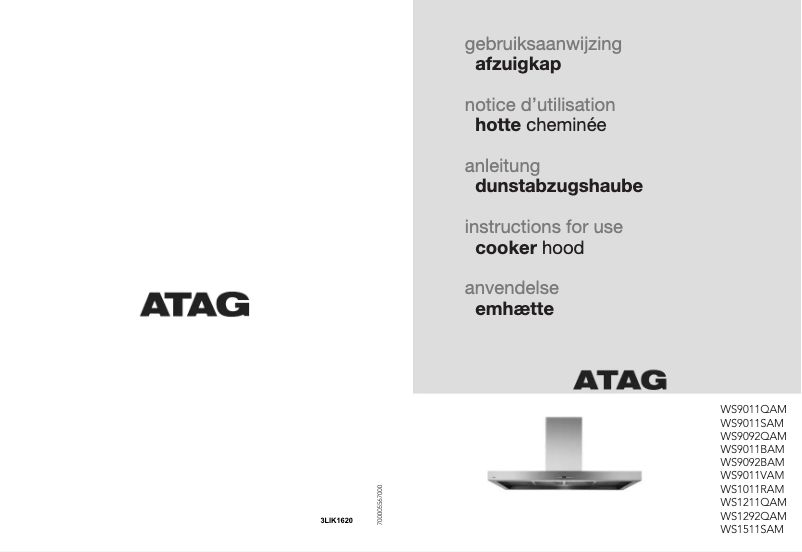 Page 1 de la notice Manuel utilisateur Atag WS9011SAM