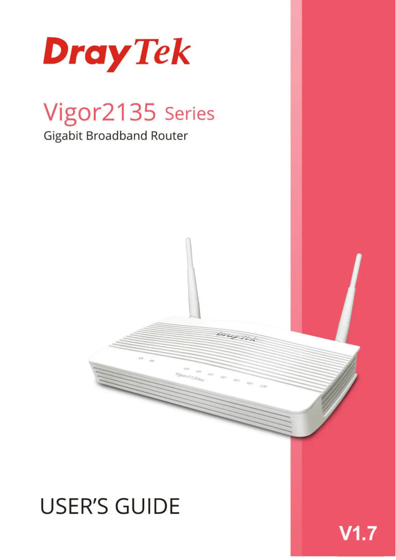Page 1 de la notice Manuel utilisateur Draytek Vigor 2135ac