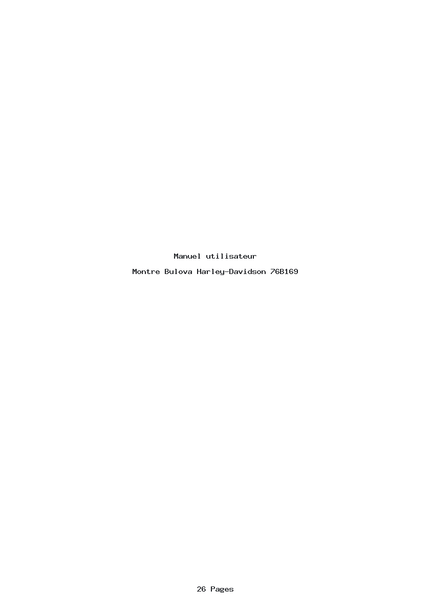 Page 1 de la notice Manuel utilisateur Bulova Harley-Davidson 76B169