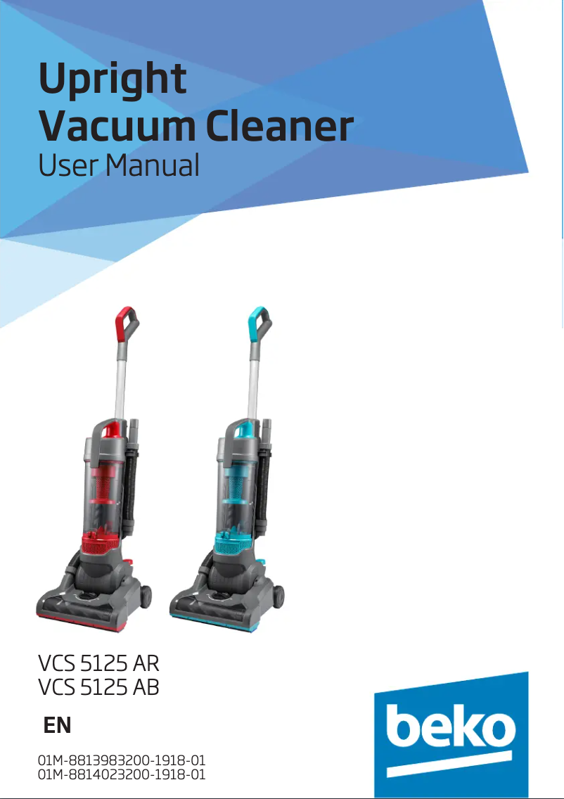 Page 1 de la notice Manuel utilisateur Beko VCS5125A