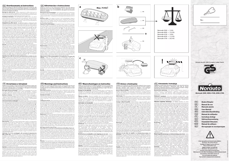 Page 1 de la notice Manuel utilisateur Norauto Bermude 3300