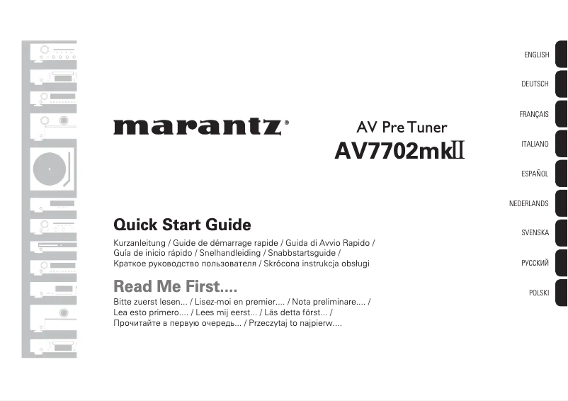 Page 1 de la notice Guide de démarrage rapide Marantz AV7702mkII