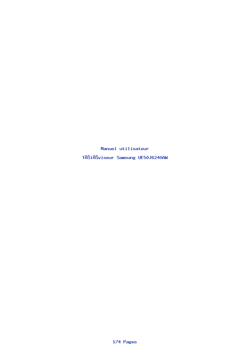 Page 1 de la notice Manuel utilisateur Samsung UE50J6240AW
