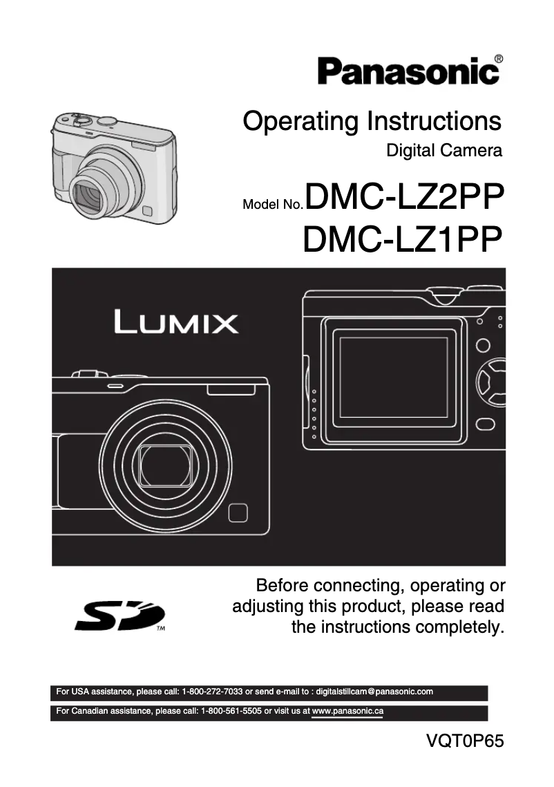 Page 1 of the manual User Manual Panasonic Lumix DMC-LZ2