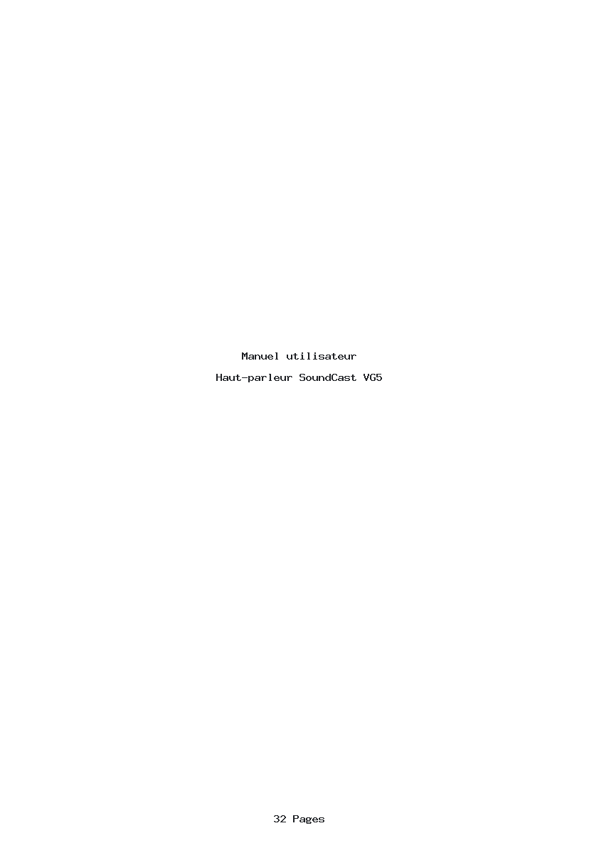 Page 1 de la notice Manuel utilisateur SoundCast VG5