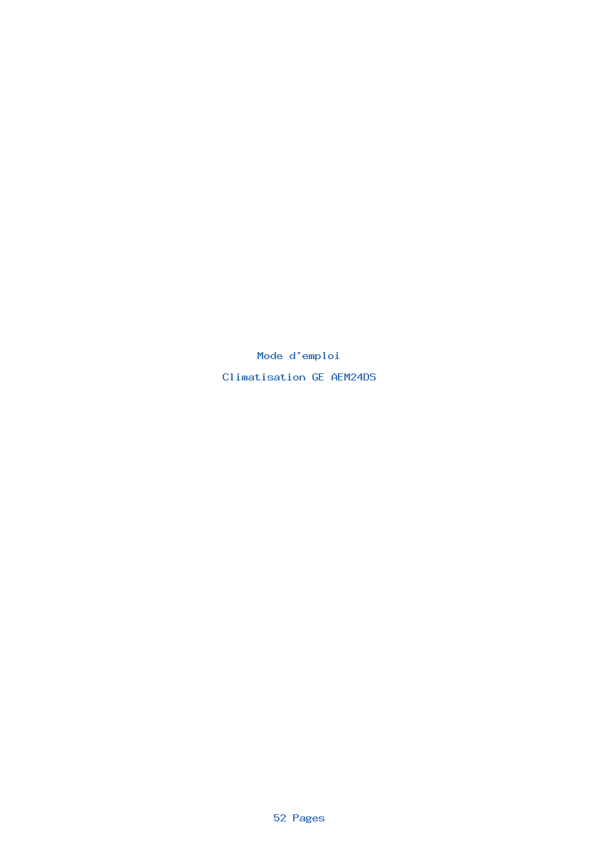 Page 1 de la notice Mode d'emploi GE AEM24DS