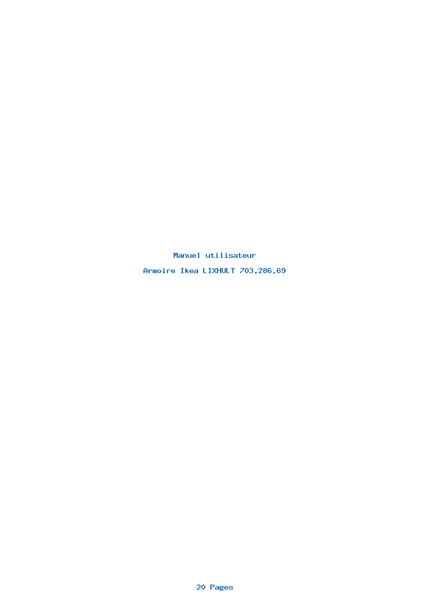 Page 1 de la notice Manuel utilisateur Ikea LIXHULT 703.286.69