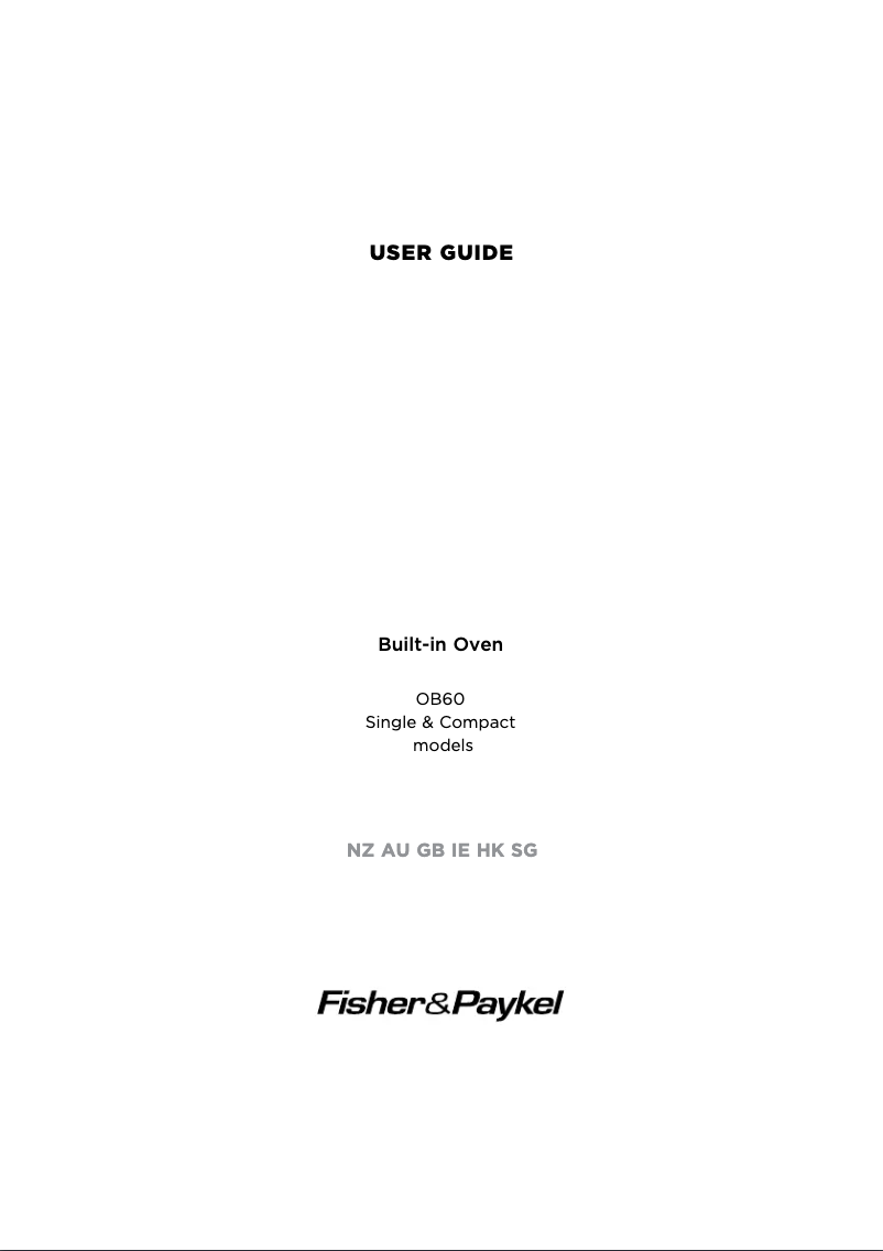 Página 1 del manual Manual de usuario Fisher & Paykel OB60SC5CEX1