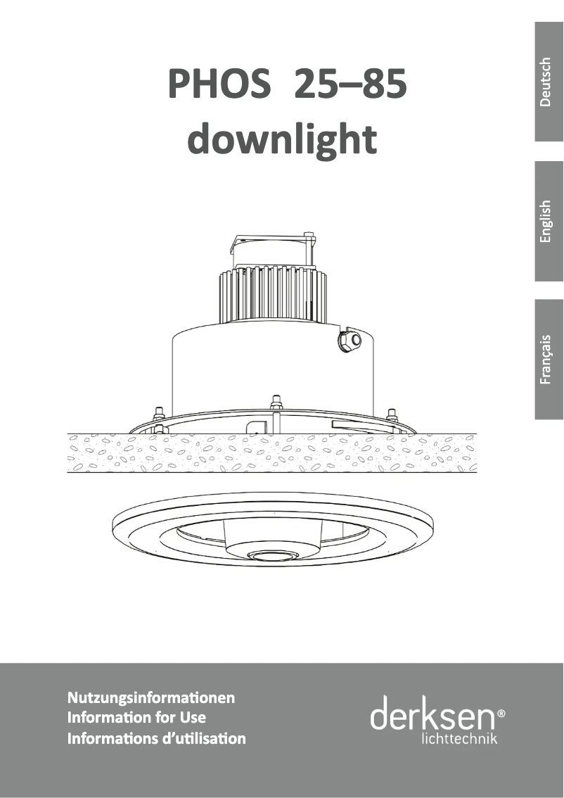 Page 1 de la notice Manuel utilisateur Derksen PHOS 25 downlight