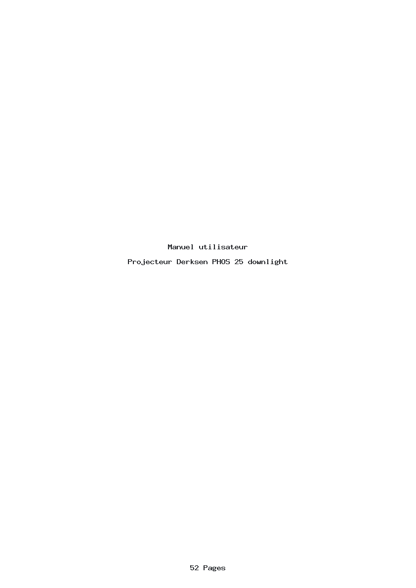 Page 1 de la notice Manuel utilisateur Derksen PHOS 25 downlight