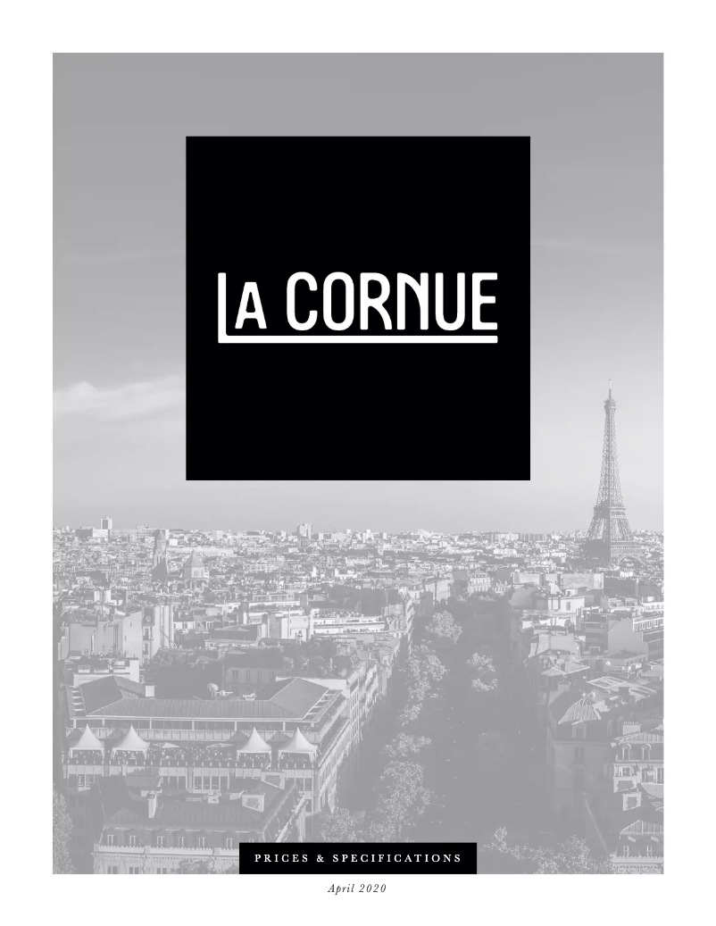 Page 1 of the manual Technical Sheet La Cornue G4 Chateau 150