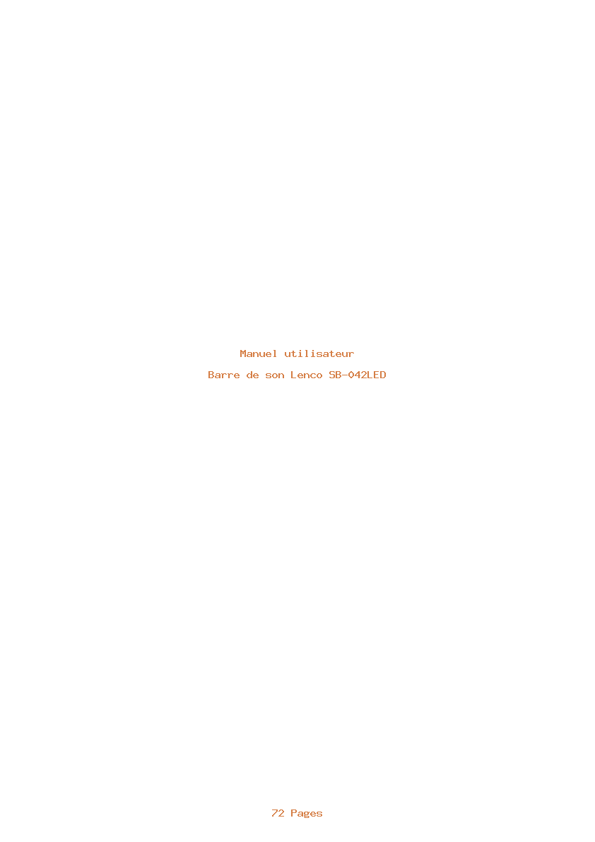 Page 1 de la notice Manuel utilisateur Lenco SB-042LED