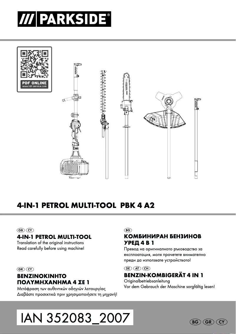 Page 1 de la notice Manuel utilisateur Parkside PBK 4 A2