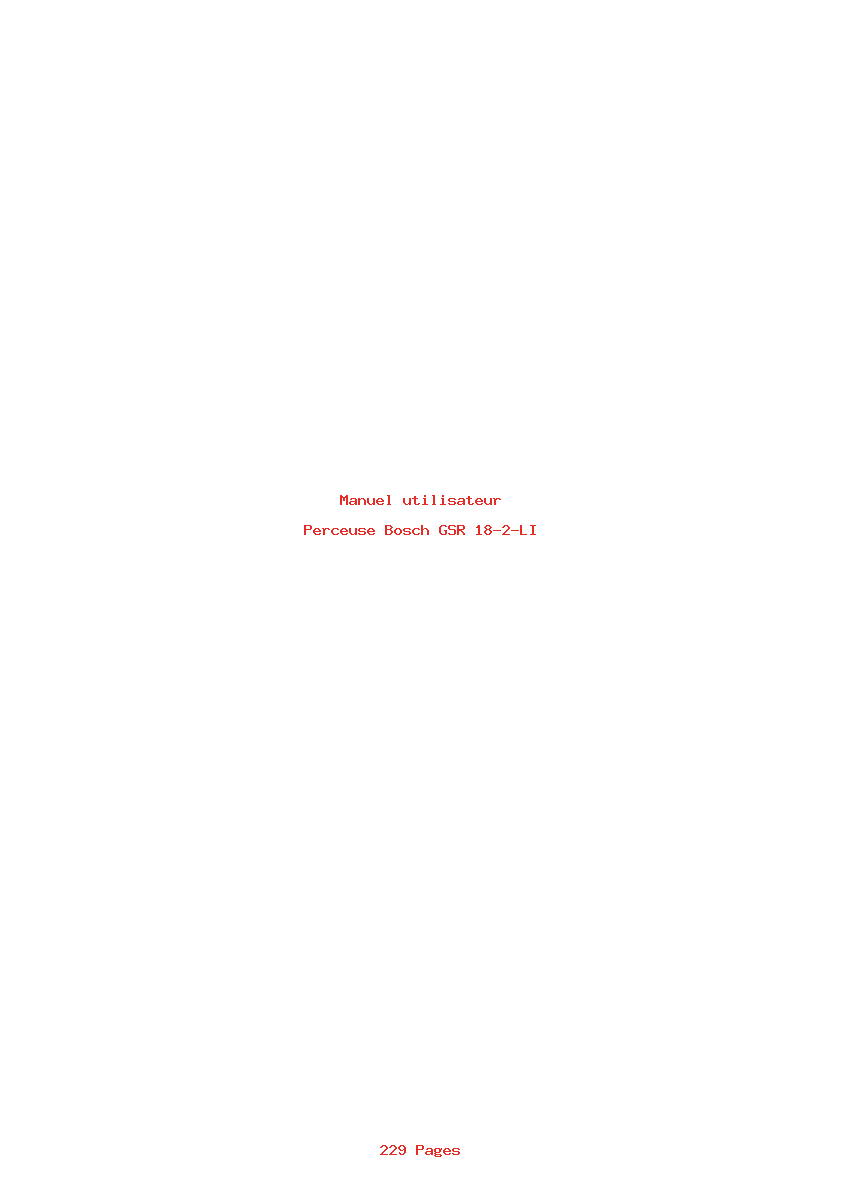 Page 1 de la notice Manuel utilisateur Bosch GSR 18-2-LI