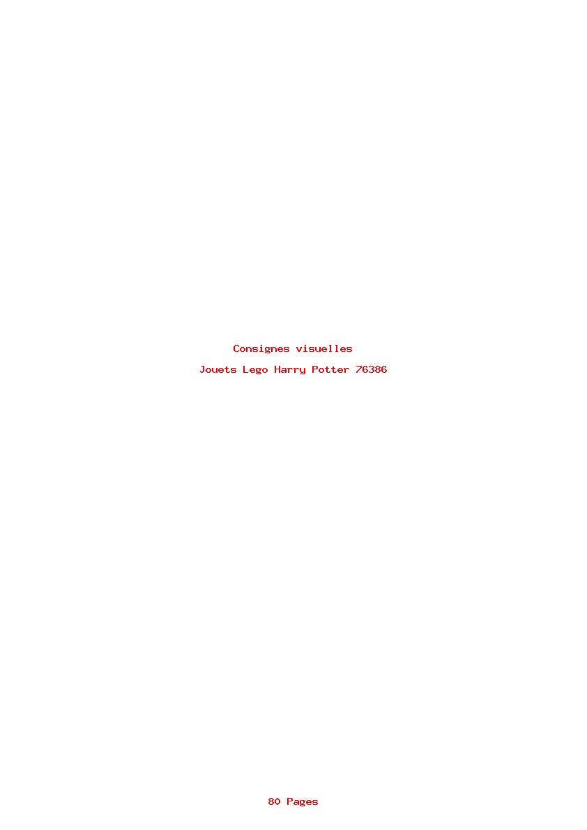 Page 1 de la notice Consignes visuelles Lego Harry Potter 76386