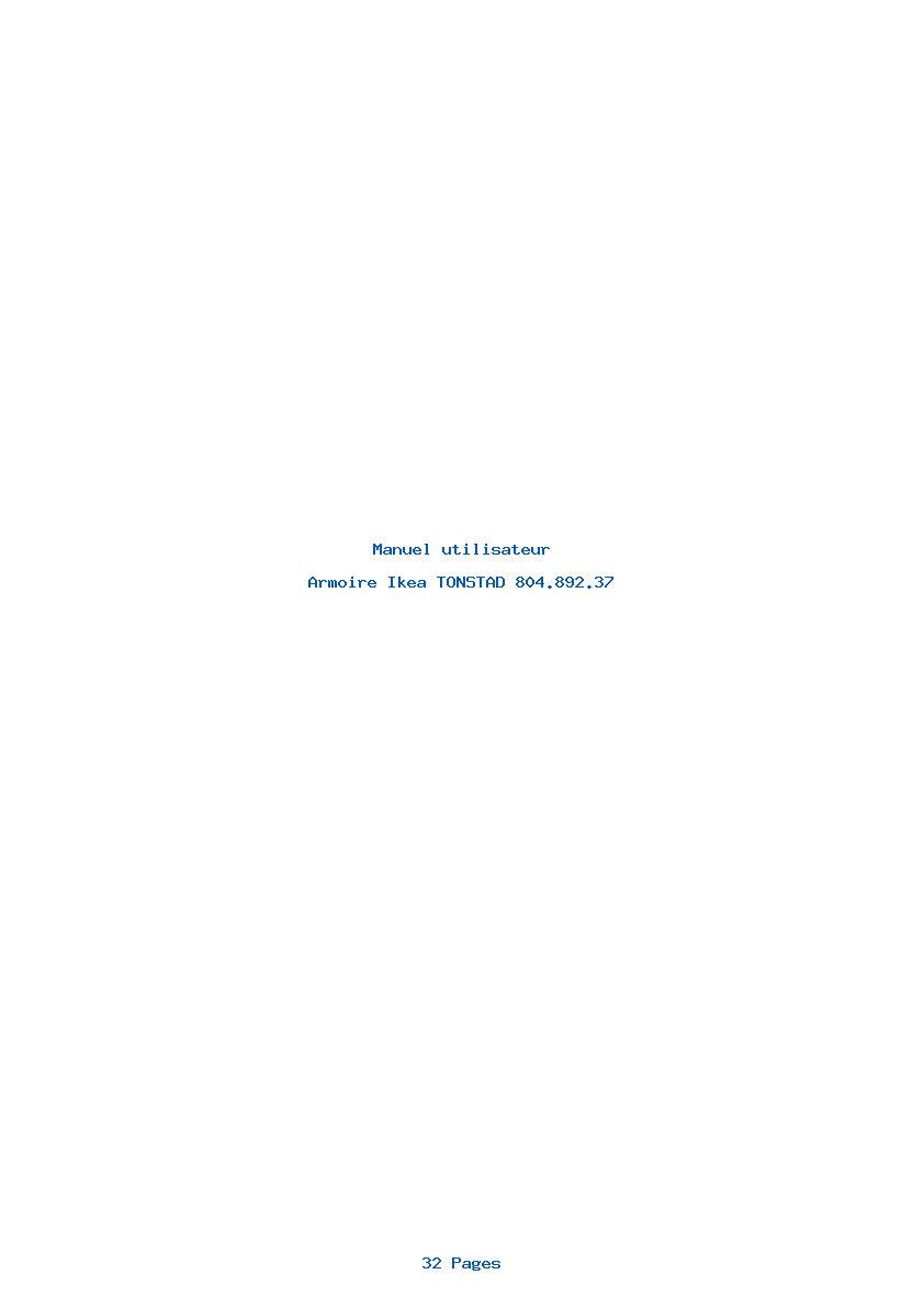 Page 1 de la notice Manuel utilisateur Ikea TONSTAD 804.892.37