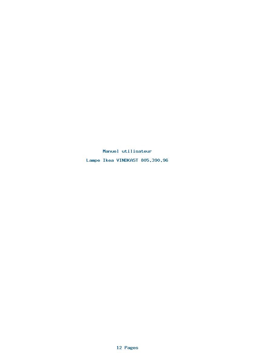 Page 1 de la notice Manuel utilisateur Ikea VINDKAST 805.390.96
