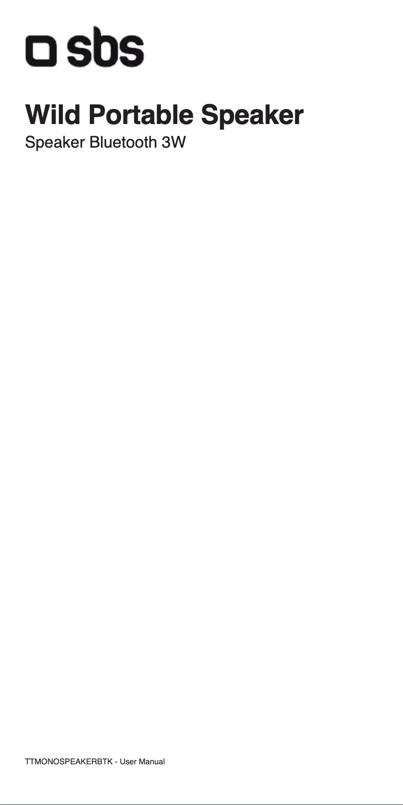 Page 1 de la notice Manuel utilisateur SBS Mobile BT900