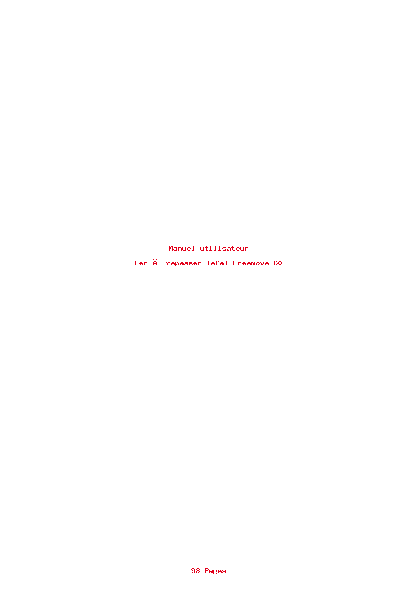 Page 1 de la notice Manuel utilisateur Tefal Freemove 60
