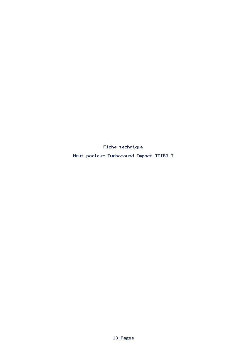 Page 1 de la notice Fiche technique Turbosound Impact TCI53-T