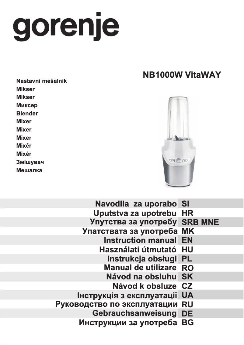 Página 1 del manual Manual de usuario Gorenje BN1000W