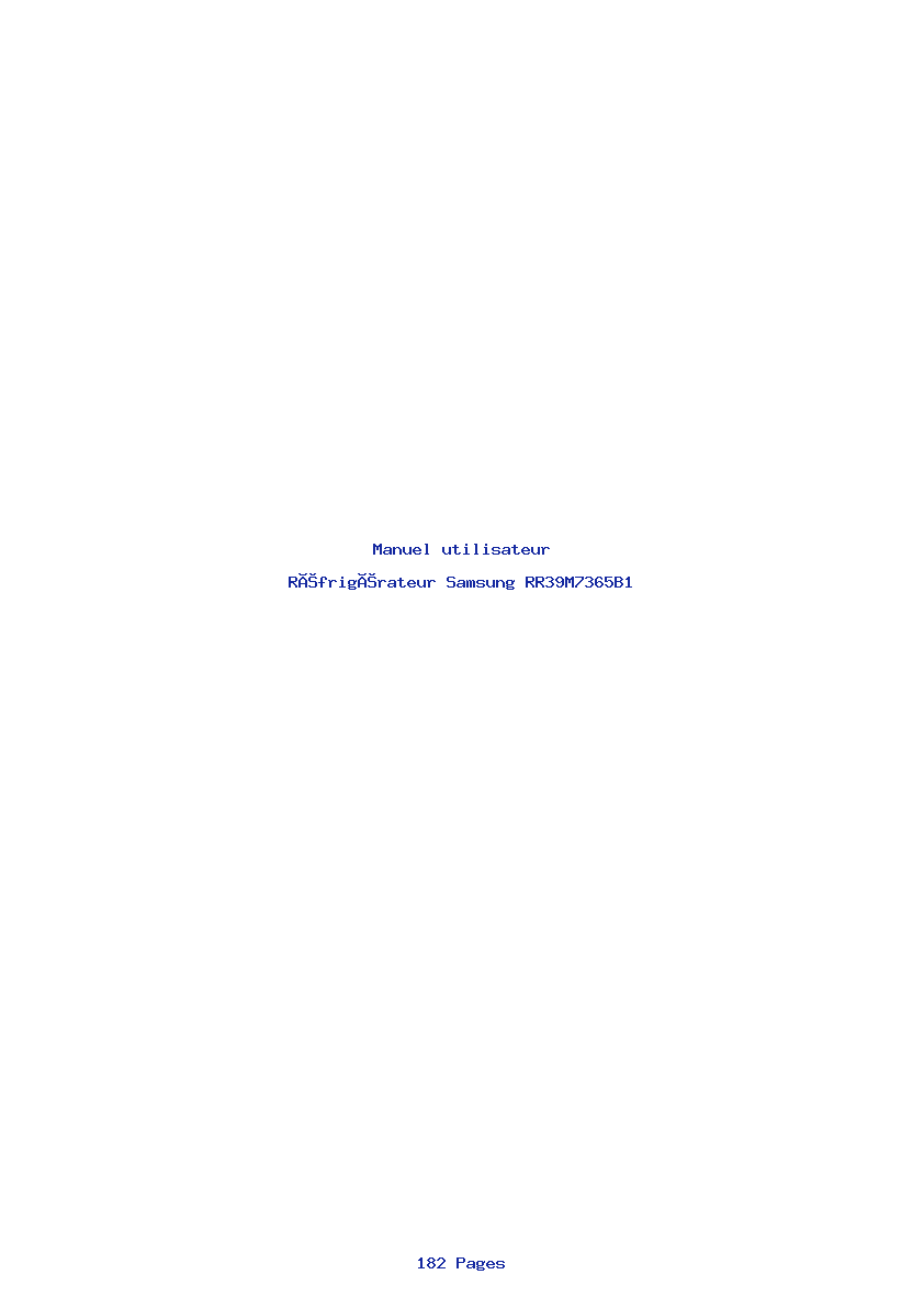Page 1 de la notice Manuel utilisateur Samsung RR39M7365B1