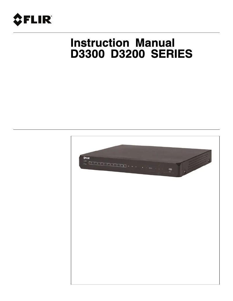 Page 1 de la notice Manuel utilisateur FLIR D3316