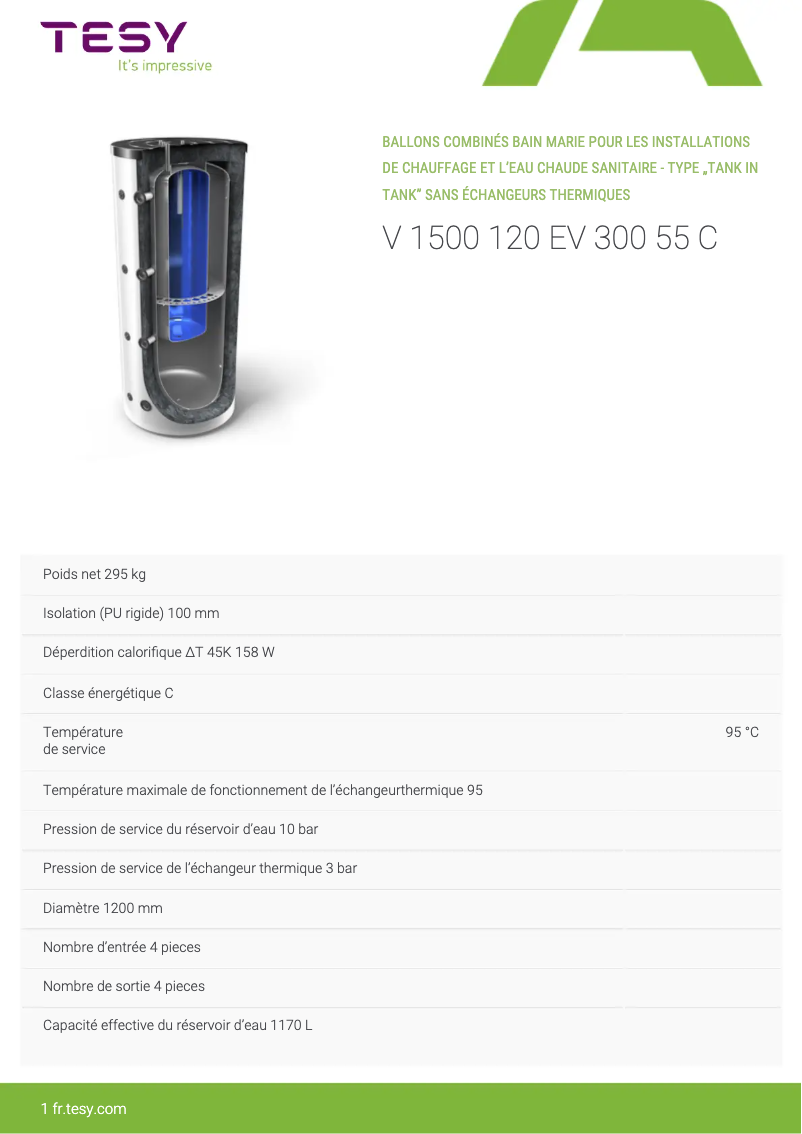 Página 1 del manual Manual de usuario Tesy V 1500 120 EV 300 55 C