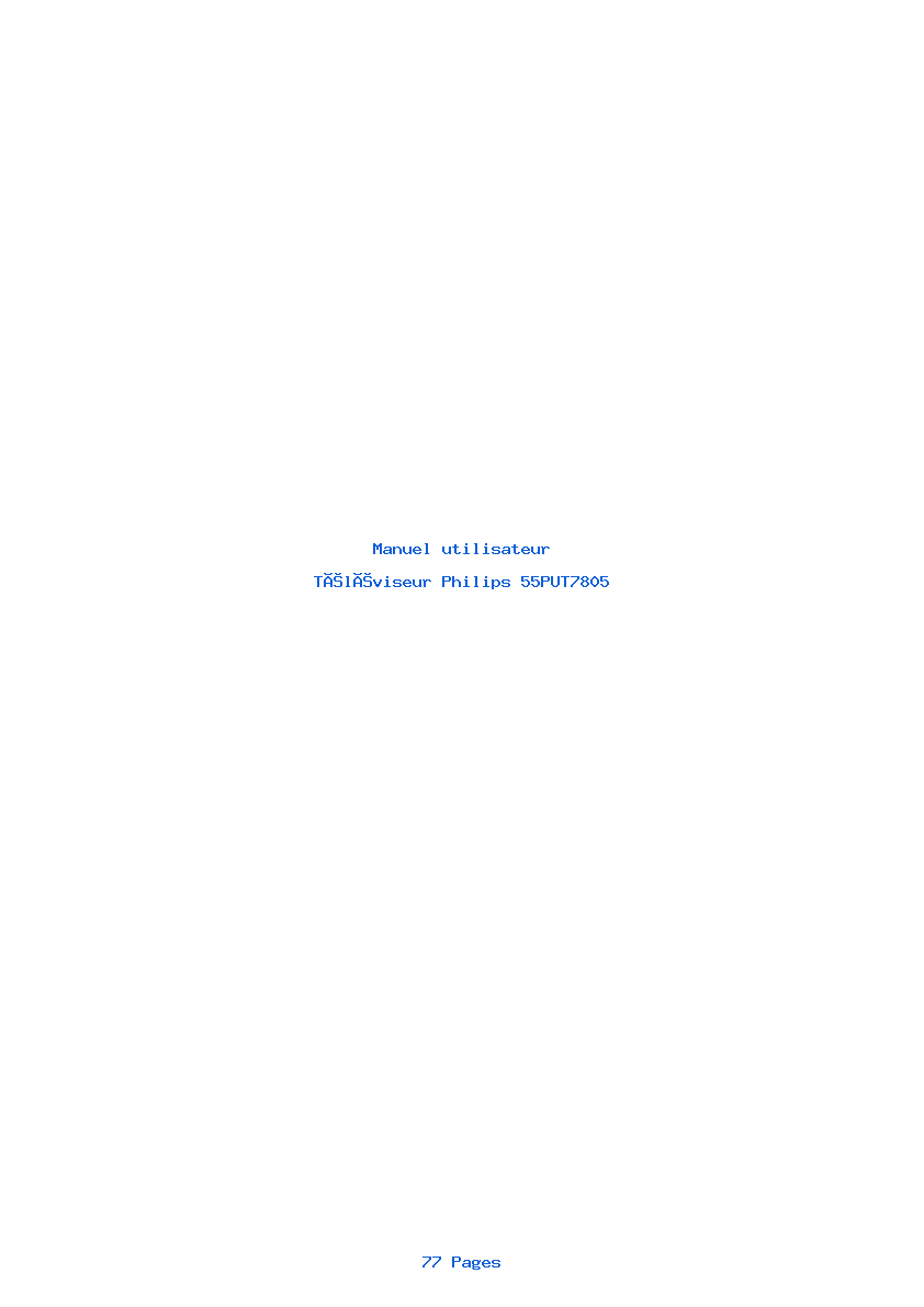 Page 1 de la notice Manuel utilisateur Philips 55PUT7805