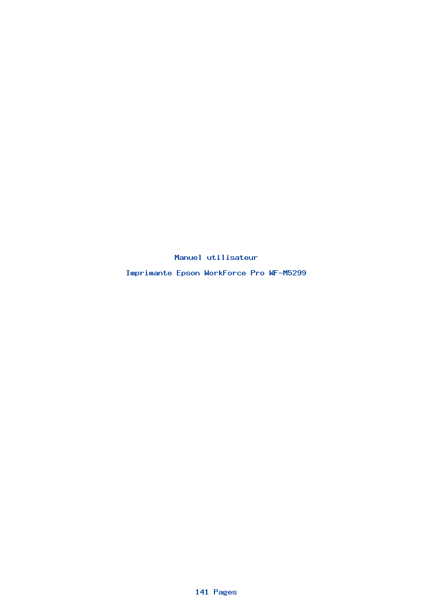 Page 1 de la notice Manuel utilisateur Epson WorkForce Pro WF-M5299