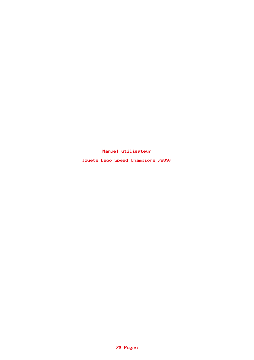 Page 1 de la notice Manuel utilisateur Lego Speed Champions 76897