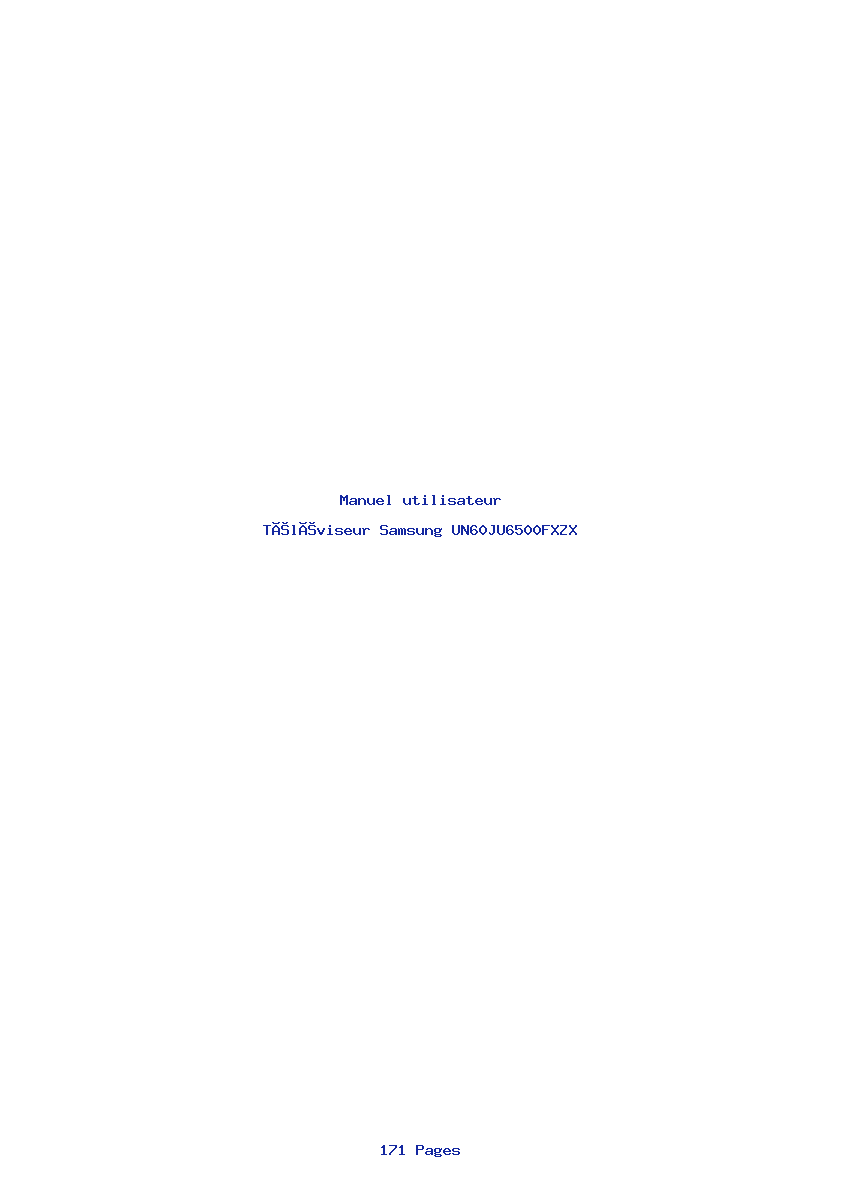 Page 1 de la notice Manuel utilisateur Samsung UN60JU6500FXZX