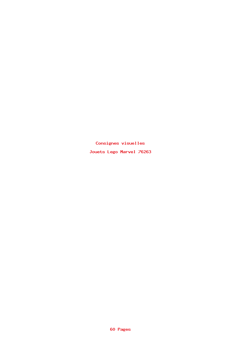 Page 1 de la notice Consignes visuelles Lego Marvel 76263