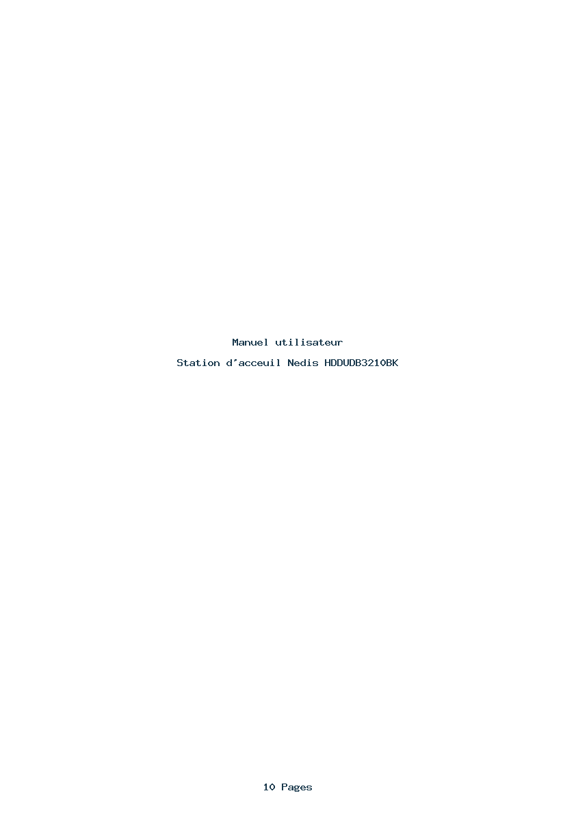 Page 1 de la notice Manuel utilisateur Nedis HDDUDB3210BK