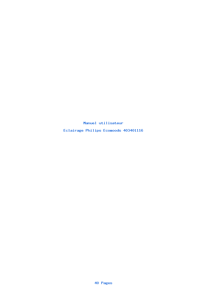 Page 1 de la notice Manuel utilisateur Philips Ecomoods 403401116